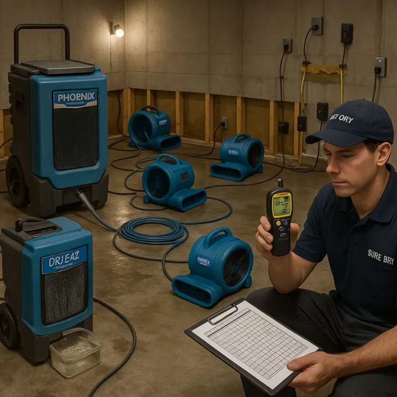 Structural Drying and Dehumidification process in George, IA